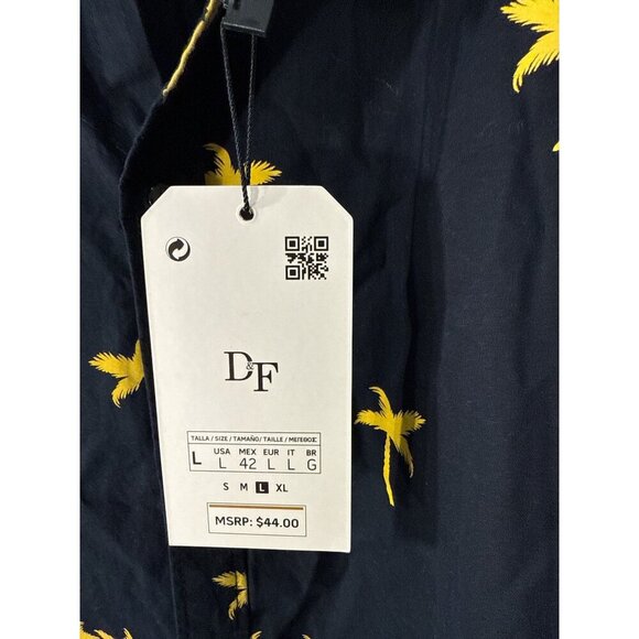 Denim And Flower Ricky Singh Button Down Shirt Palm Trees  Size L $44 NWT - Picture 4 of 7